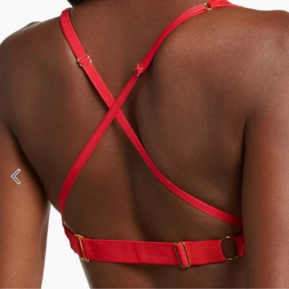 HAH by Free People Siren Red Lacey 2 Timer Bra Size 28-36 D Adjustable Straps - Picture 4 of 13